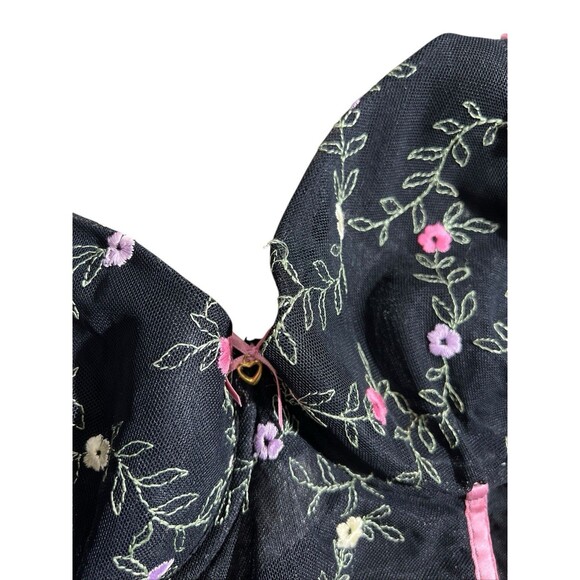 Y2K Secret Treasures Floral Mesh Bustier Cropped Tank Top Sz 38C - Picture 9 of 11